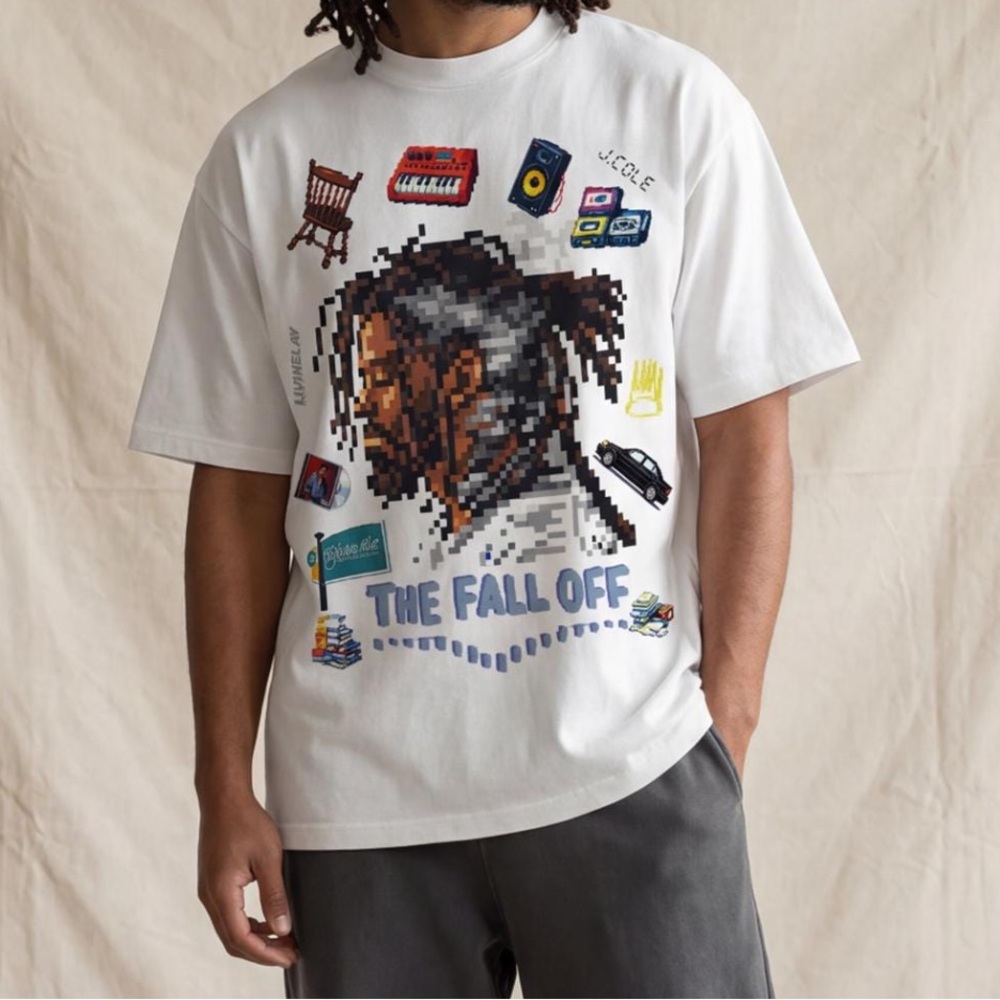 JCole The Fall Off Album Pixel Art Inspired Fan hip Hop Graphic Tee LIVINELAY